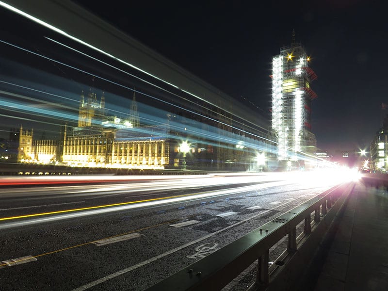 The Absolute Best Cities In The Uk To Visit With Map - (2025) 2 Traffic on Westminster Bridge shot at night in London, one of the best cities in the UK