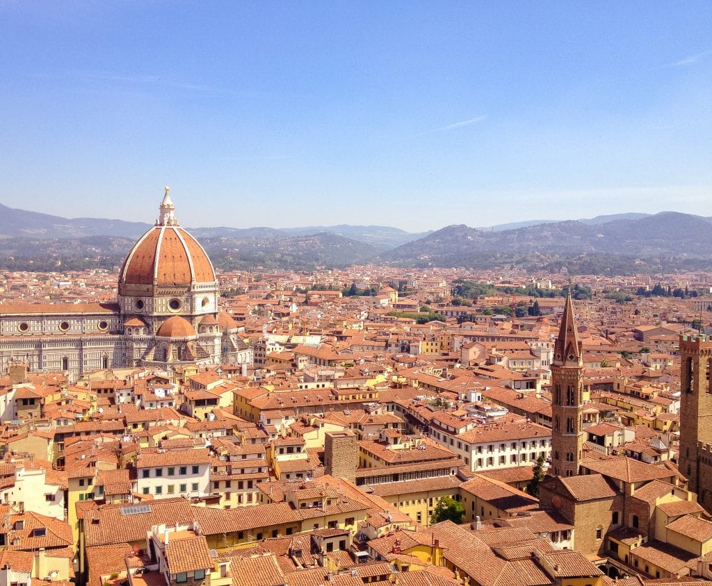 Italy Travel Guide - view over the red roofs of Florence