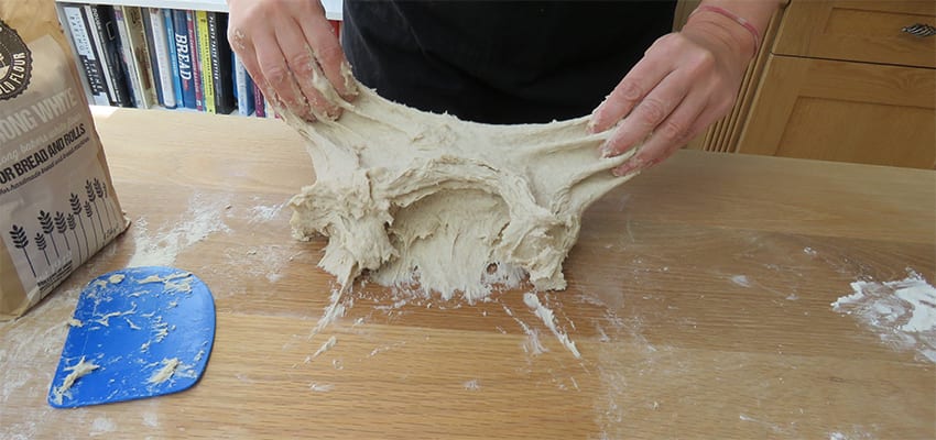 Baking Delicious Bread With Danielle Ellis From Severn Bites 3 Stretching and knocking back the bread dough