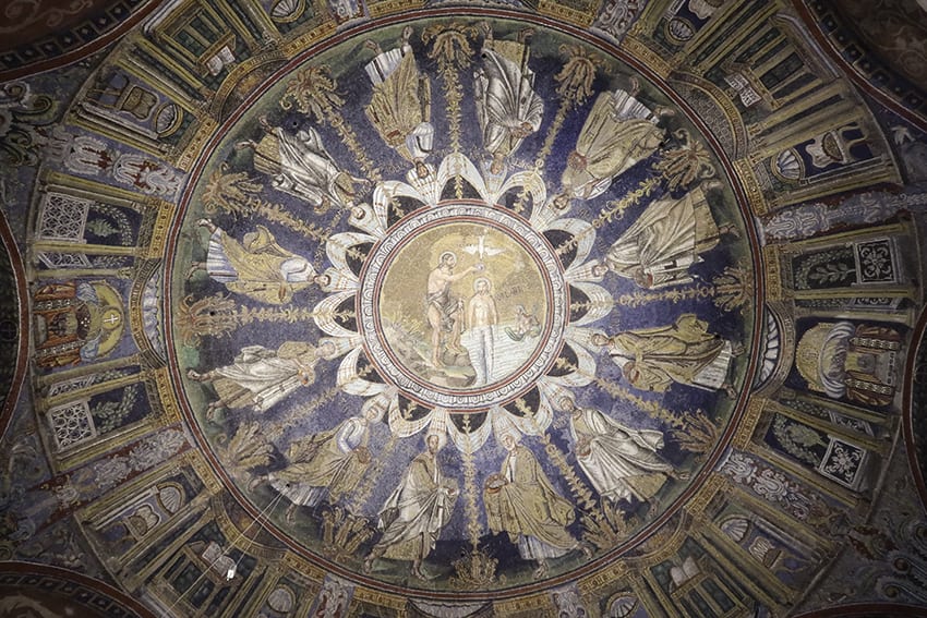 7 of the Best Things to do in Ravenna, Italy 7 Ceiling of Battistero Neoniano in Ravenna