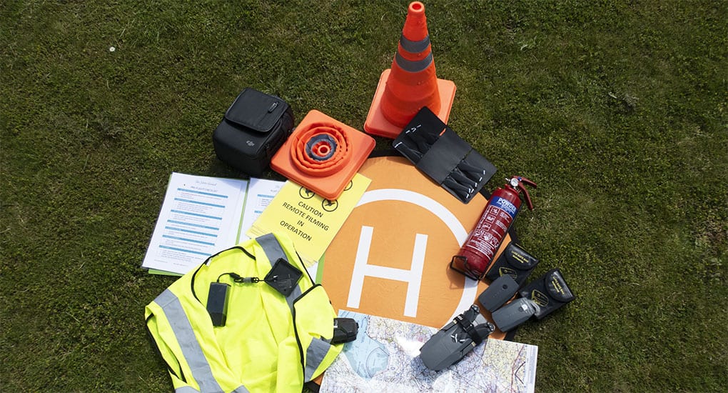 Cones, helipad, maps, drone all kept in The Silver Nomad's Drone Box