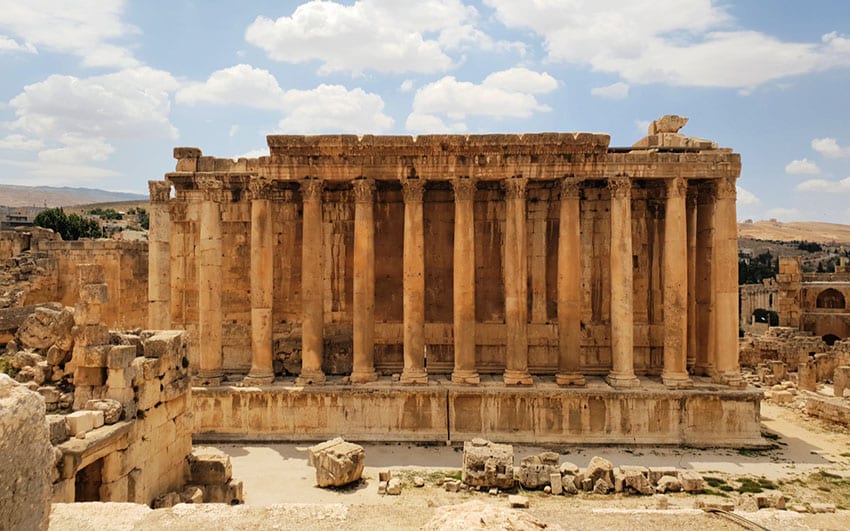 8 Amazing UNESCO Sites in The Middle East - Off the Beaten Track 2 The Baalbek Bacchus temple with 12 columns in with