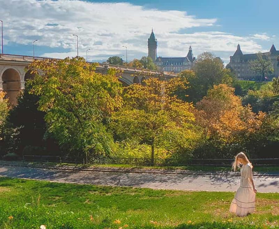 luxembourg city in fall autumn in