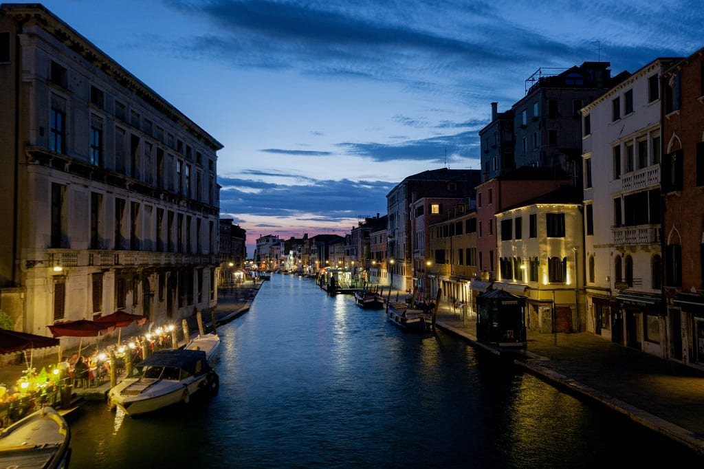 venice canal sunset