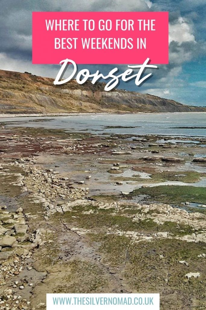 10+ Of The Best Weekends In Dorset 15 cove with sea and the words Where to go for the best weekends in Dorset superimposed