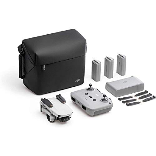 DJI Mini 2 Fly More Combo image attachment showing drone, controller, batteries, case and extra propellors