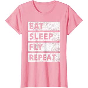 pink at sleep fly repeat t-shirt