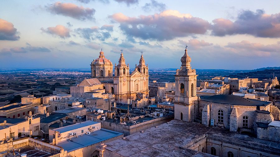 25 Amazing Destinations For Winter Sun Around The World 16 Cathedral in Valetta in the winter sun from above