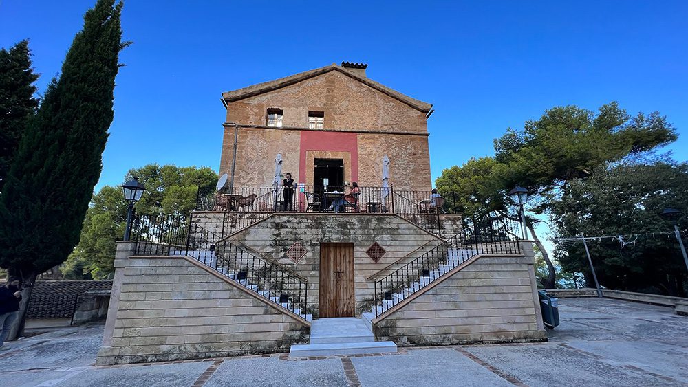 L'Ermitage at La Vitoria with staircases leading up to it