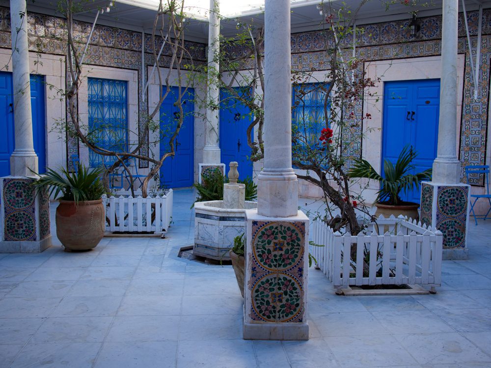 Sawa Taste of Tunisia: Explore the amazing food of Tunisia (2024) 47 Blue doors to the rooms at the Hotel Dar Said