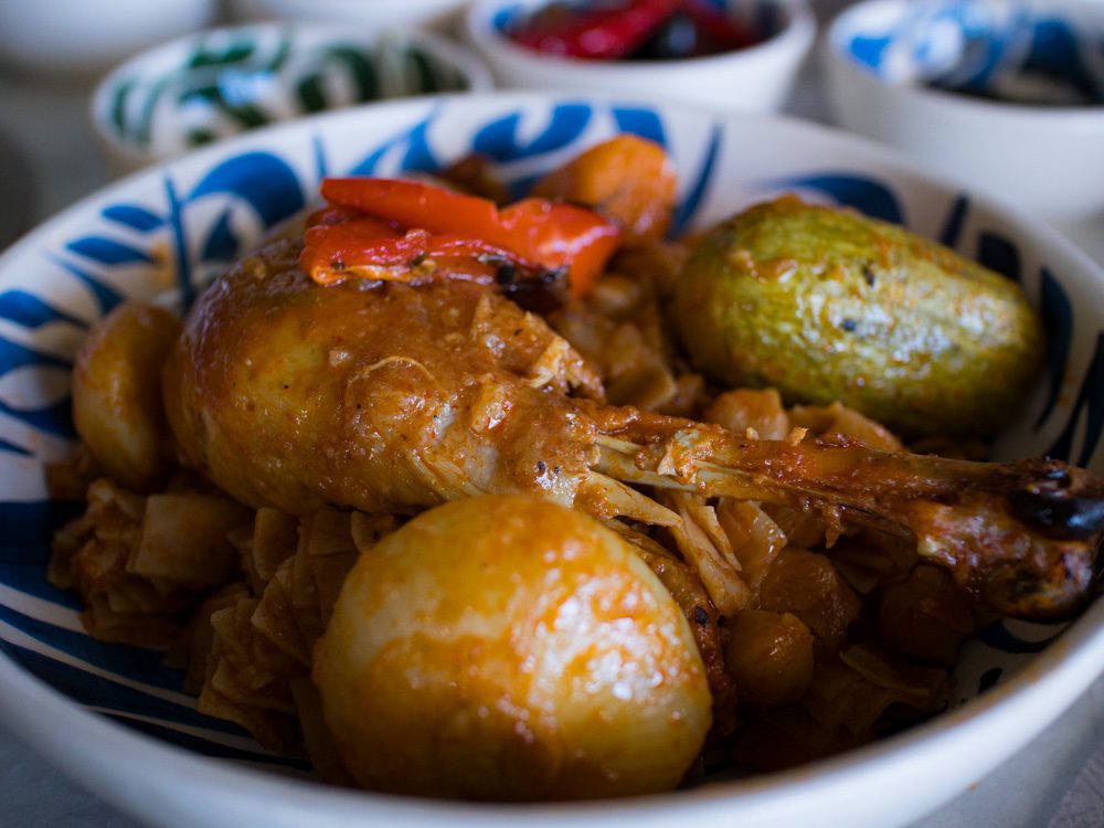 Sawa Taste of Tunisia: Explore the amazing food of Tunisia (2024) 55 The prawns with onions, courgette, potatoes and nwasser pasta