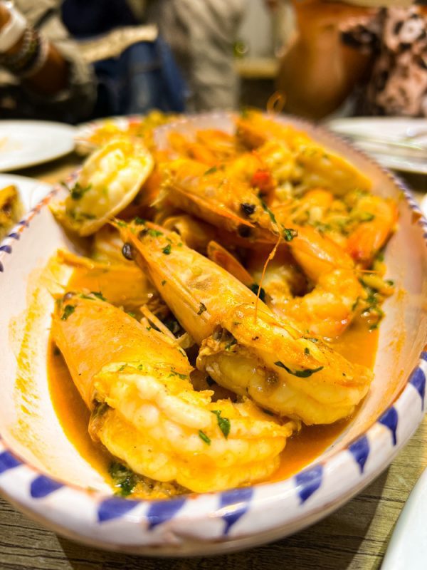Sawa Taste of Tunisia: Explore the amazing food of Tunisia (2024) 62 Grilled prawns on white and blue plate