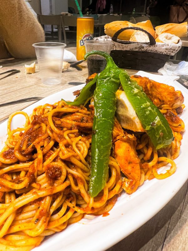 Sawa Taste of Tunisia: Explore the amazing food of Tunisia (2024) 63 Pasta with prawns with grilled pepper and lemon on top
