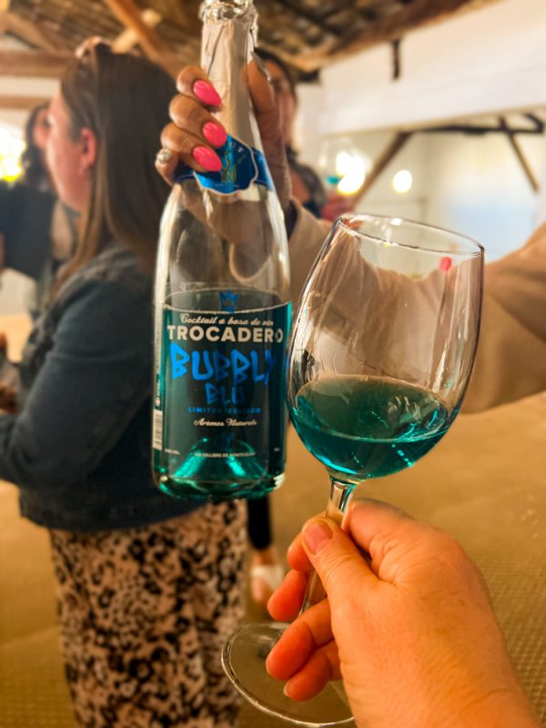 Sawa Taste of Tunisia: Explore the amazing food of Tunisia (2024) 32 The blue Trocadero wine in the bottle and glass