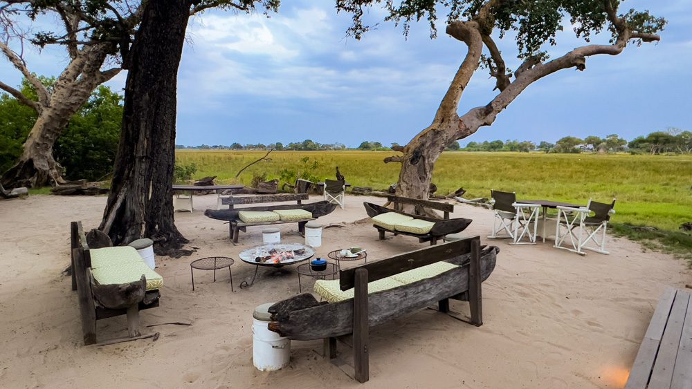 The Luxurious Xaranna Camp By &Amp;Beyond, Okavango Delta, Botswana (2024) 20 The Boma at Xaranna Camp with benches around a fire pit