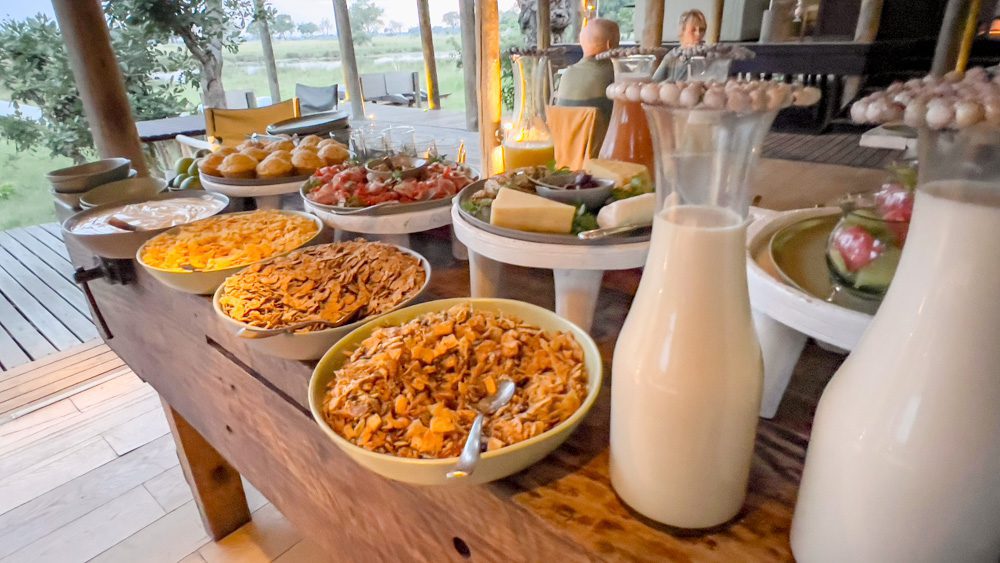 The Luxurious Xaranna Camp By &Amp;Beyond, Okavango Delta, Botswana (2024) 19 range of breakfast cereals, milks, chesses, salamis