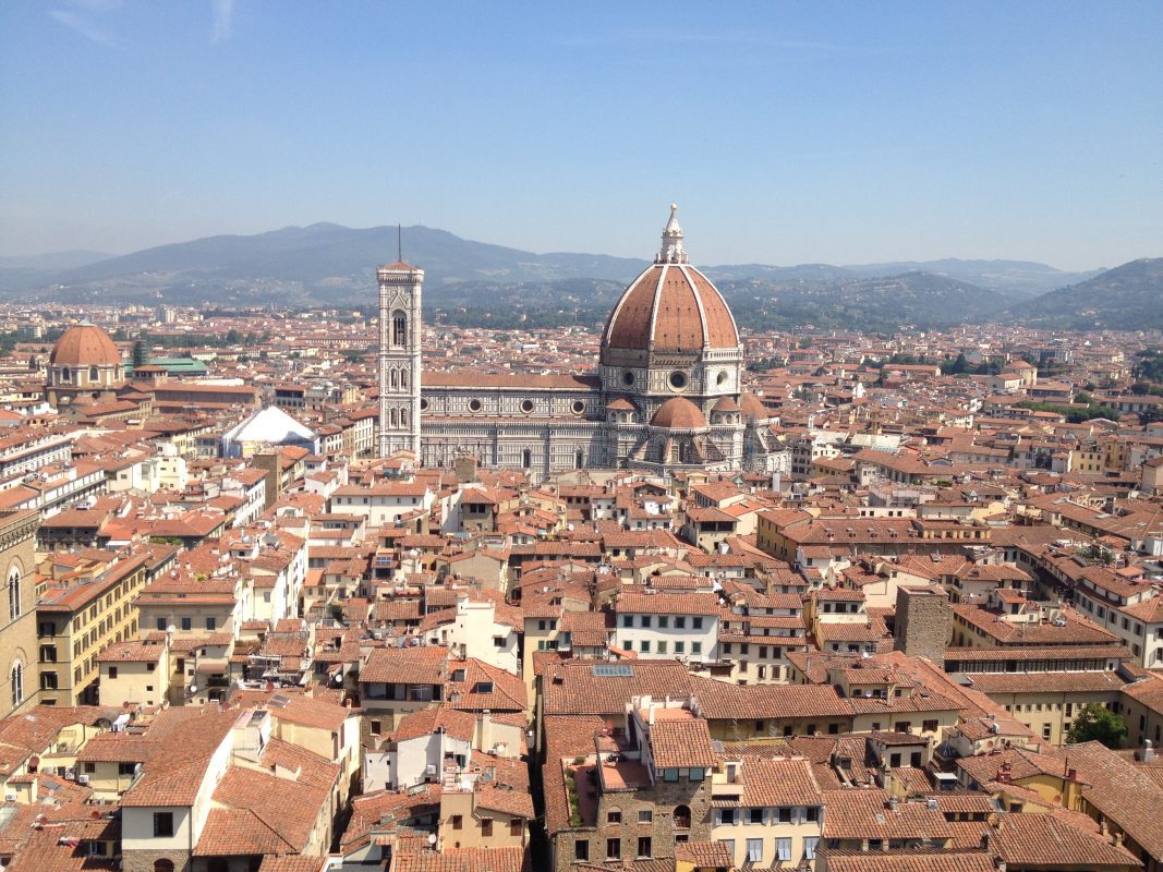red rooftops of Florence with the Duomo in the centre