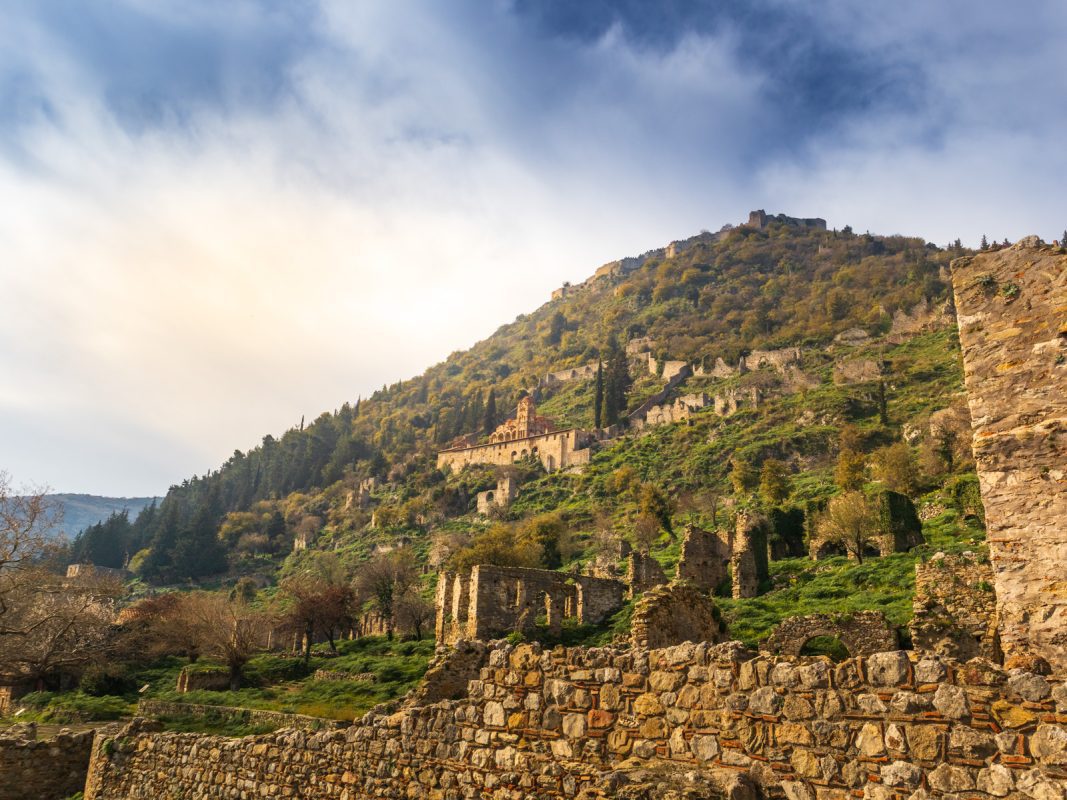 The Byzantine Ancient City of Mystras in the Peloponesse one of the UNESCO sites in Greece 