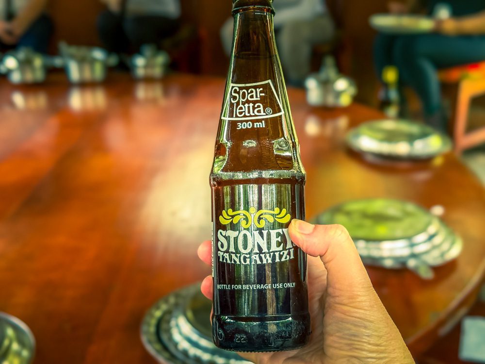 Brown glass Bottle of Stoney Tangawizi = Ugandan Ginger Beer