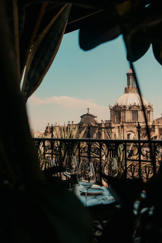 Balcon del Zocalo with view of Mexico City Metropolitan Cathedral