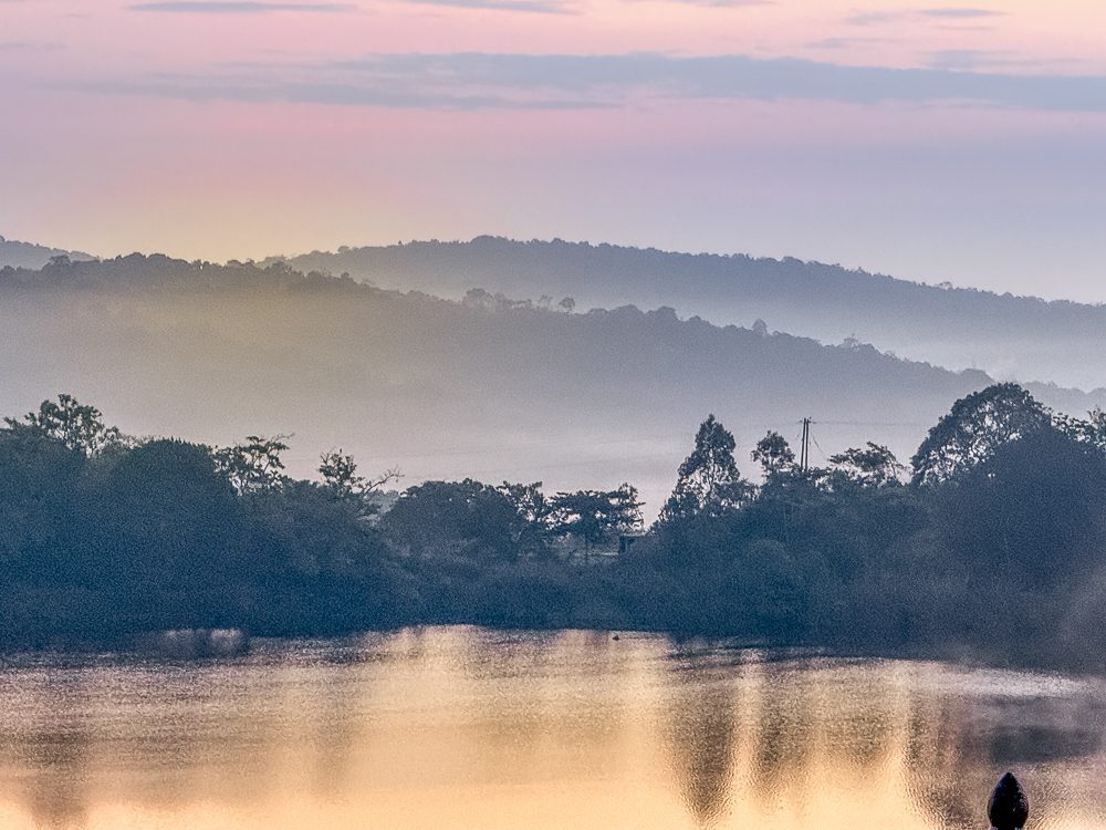 dawn breaking over Lake Nyabikere