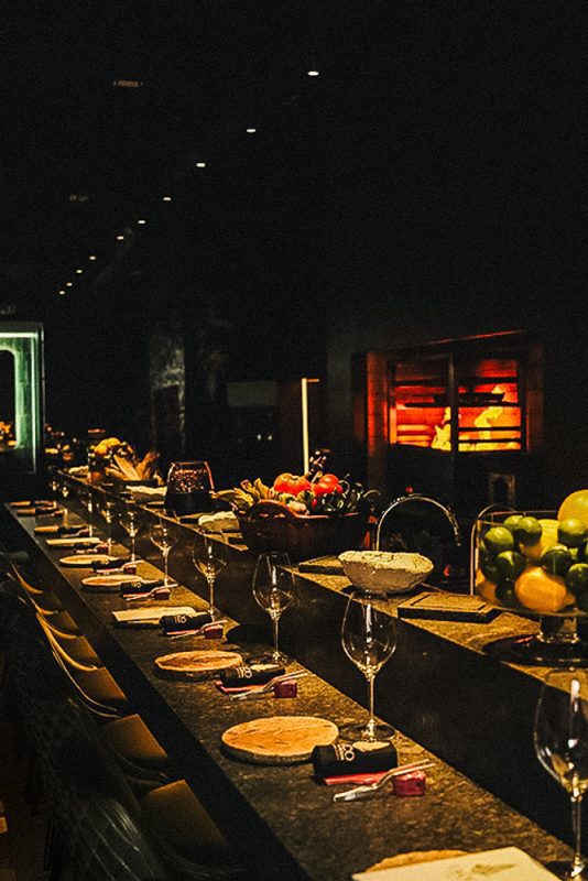 Elegant dining setup with vibrant decor